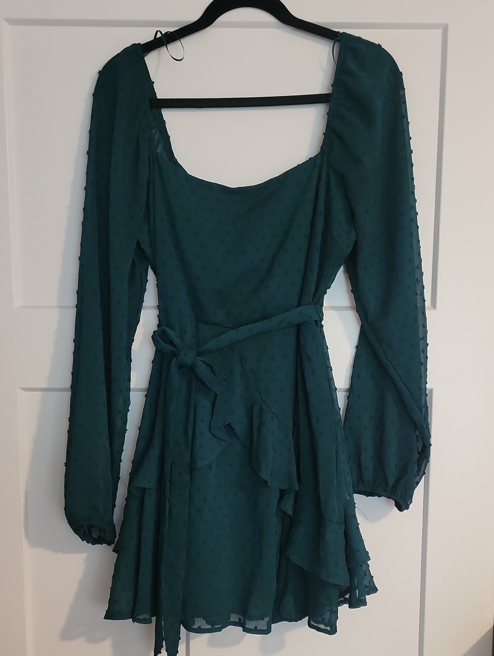 Francesca's Collections Teal Mini Wrap Dress